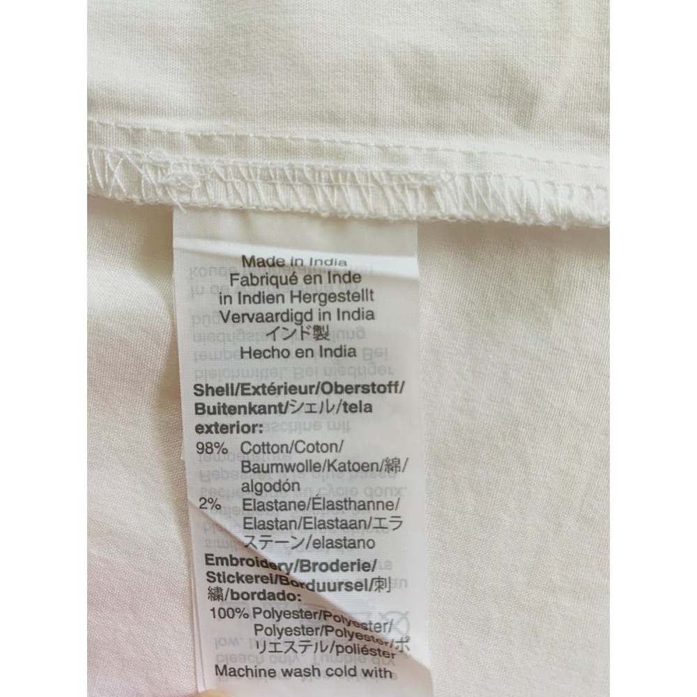 NWT J Crew Embroidered Top Small 2 4 6 Floral Scalloped White Blue Cotton Poplin - Picture 6 of 7